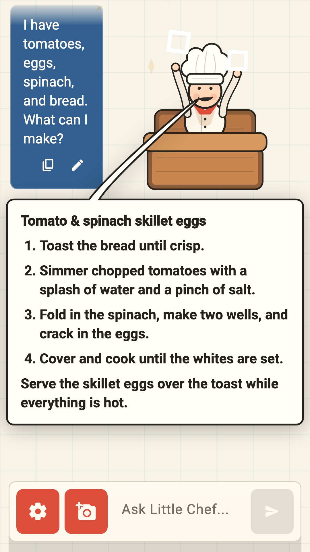 A private recipe answer from Little Chef
