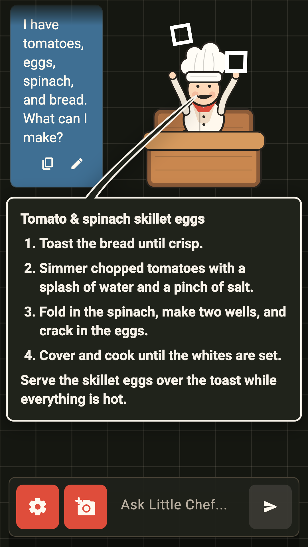 My Little Chef in a dark kitchen theme